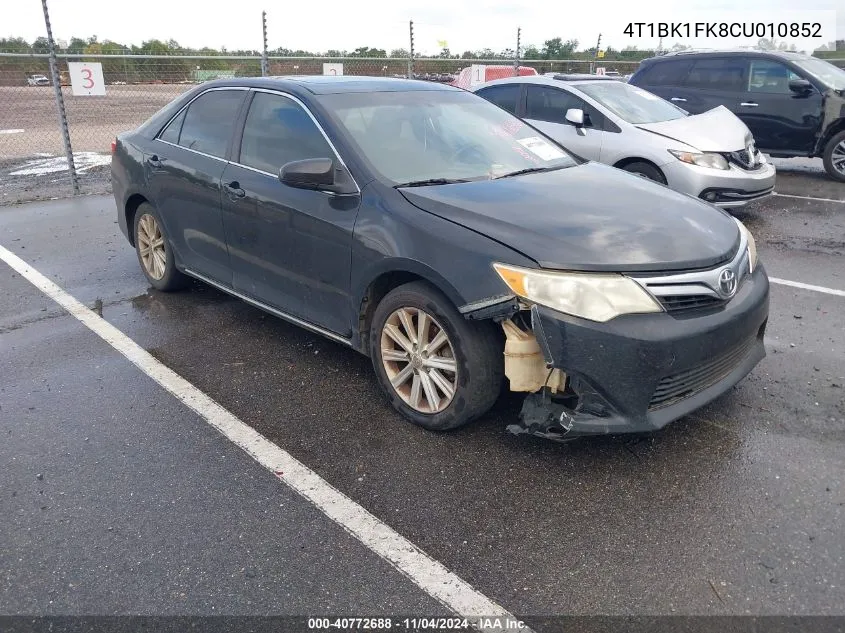 4T1BK1FK8CU010852 2012 Toyota Camry Xle V6