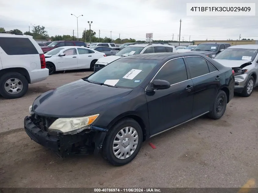 2012 Toyota Camry Le VIN: 4T1BF1FK3CU029409 Lot: 40786974