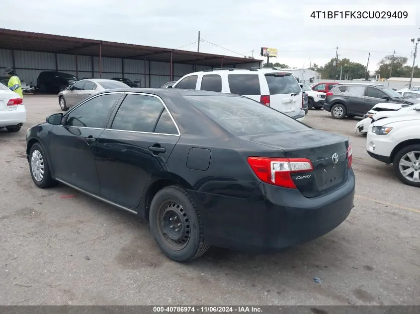 2012 Toyota Camry Le VIN: 4T1BF1FK3CU029409 Lot: 40786974