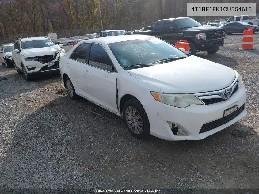 2012 Toyota Camry Le VIN: 4T1BF1FK1CU554615 Lot: 40790684