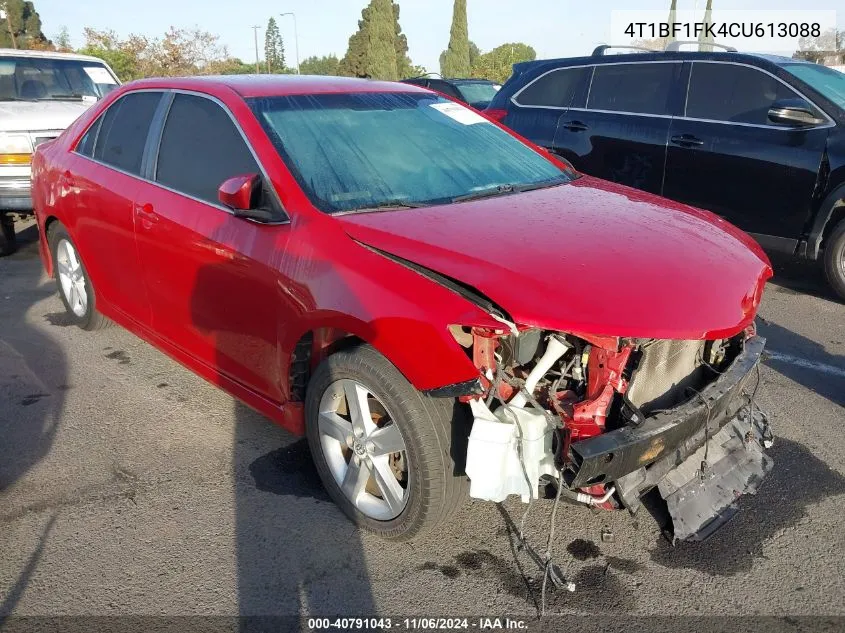 2012 Toyota Camry Se VIN: 4T1BF1FK4CU613088 Lot: 40791043