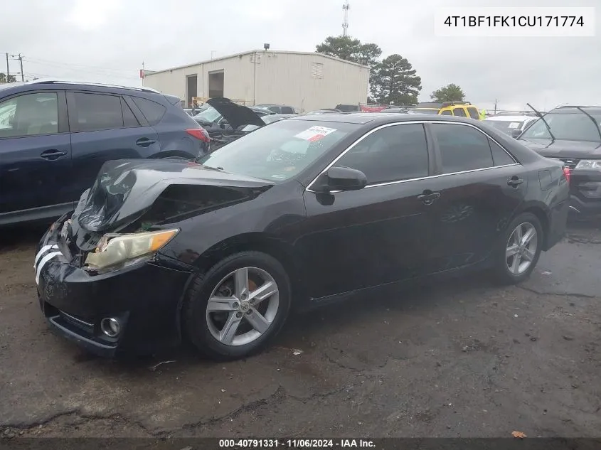 2012 Toyota Camry Se VIN: 4T1BF1FK1CU171774 Lot: 40791331