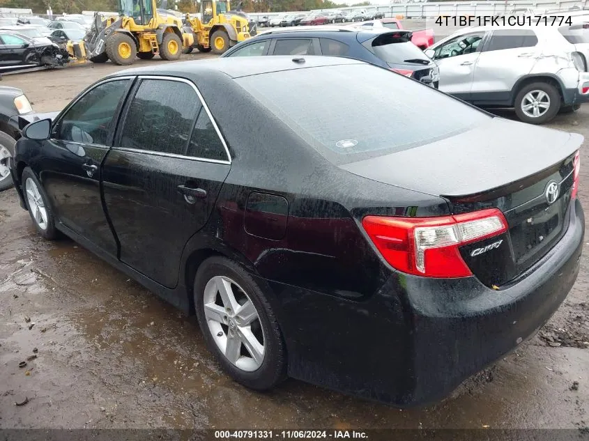 2012 Toyota Camry Se VIN: 4T1BF1FK1CU171774 Lot: 40791331