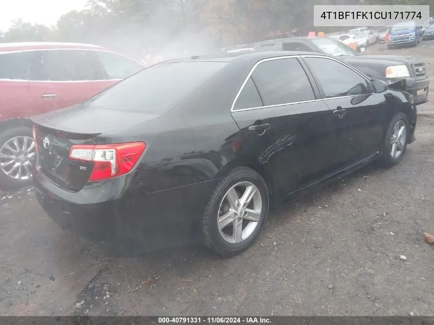 2012 Toyota Camry Se VIN: 4T1BF1FK1CU171774 Lot: 40791331