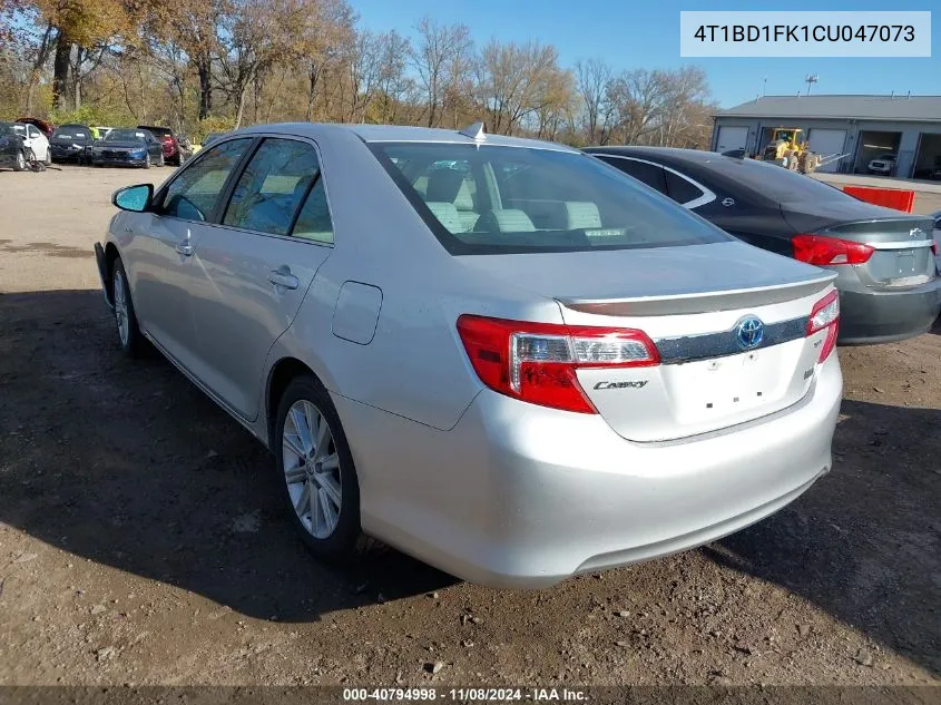 4T1BD1FK1CU047073 2012 Toyota Camry Hybrid Xle