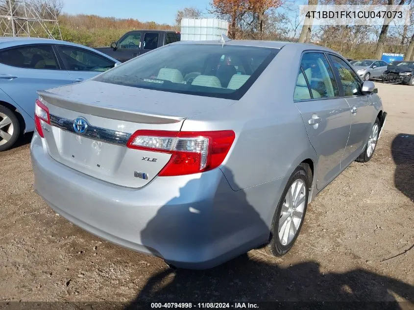 4T1BD1FK1CU047073 2012 Toyota Camry Hybrid Xle