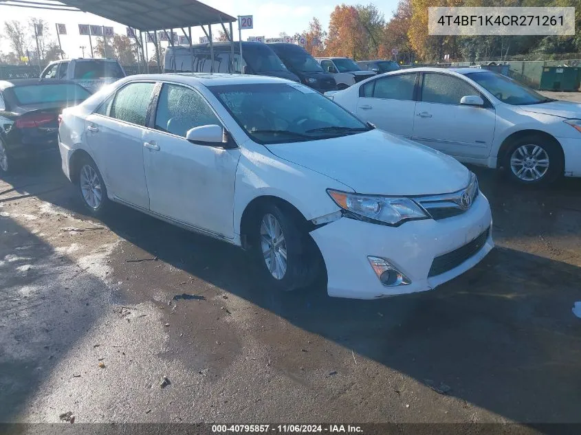 2012 Toyota Camry Xle VIN: 4T4BF1K4CR271261 Lot: 40795857