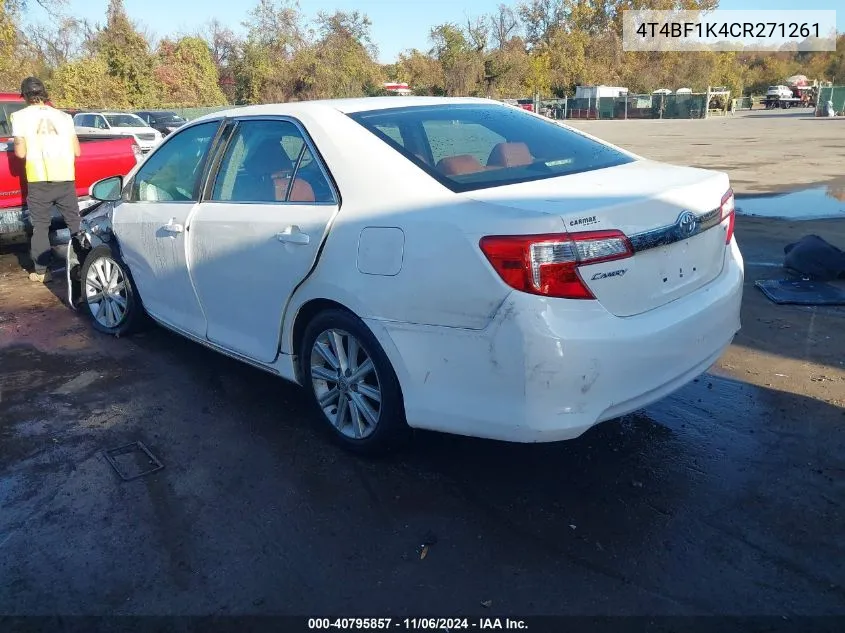 2012 Toyota Camry Xle VIN: 4T4BF1K4CR271261 Lot: 40795857