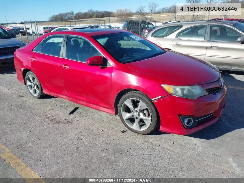 2012 Toyota Camry Se Limited Edition VIN: 4T1BF1FK0CU632446 Lot: 40798268