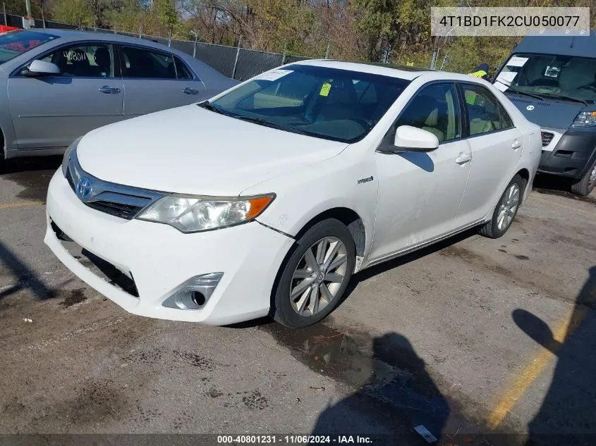 2012 Toyota Camry Hybrid Xle VIN: 4T1BD1FK2CU050077 Lot: 40801231