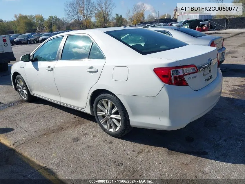 2012 Toyota Camry Hybrid Xle VIN: 4T1BD1FK2CU050077 Lot: 40801231