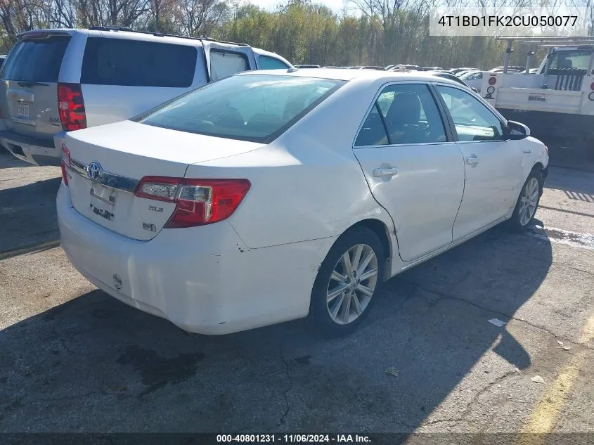 2012 Toyota Camry Hybrid Xle VIN: 4T1BD1FK2CU050077 Lot: 40801231