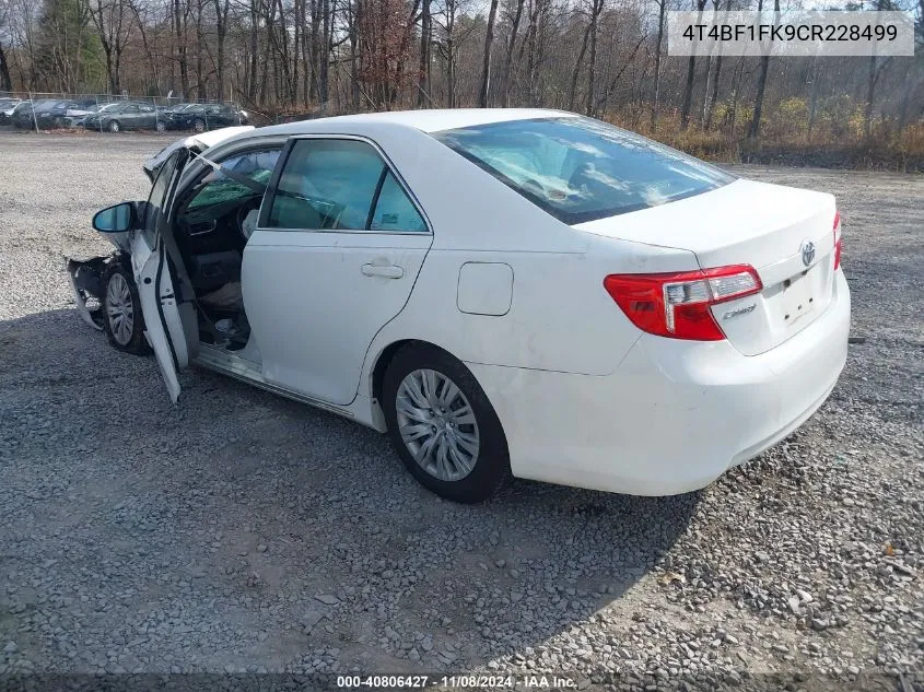 2012 Toyota Camry Le VIN: 4T4BF1FK9CR228499 Lot: 40806427