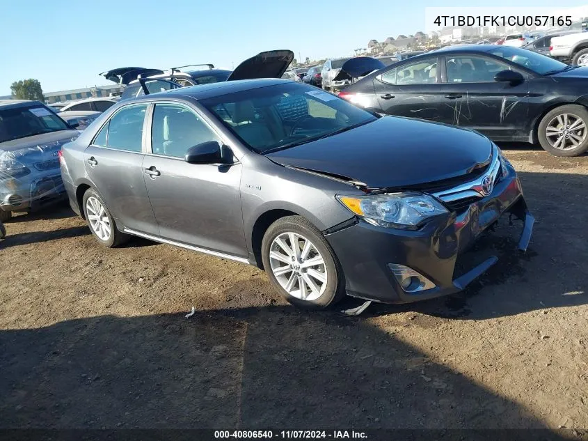 2012 Toyota Camry Hybrid Xle VIN: 4T1BD1FK1CU057165 Lot: 40806540