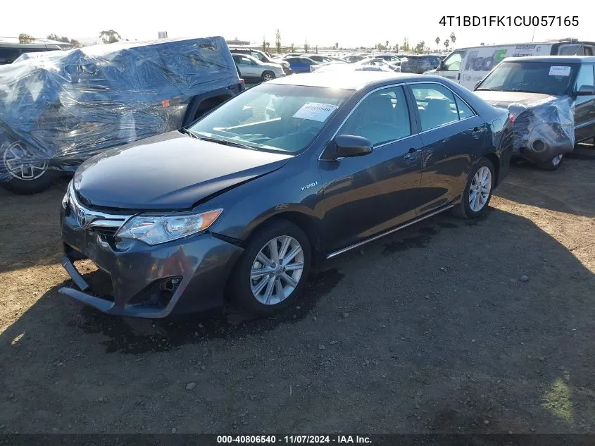 2012 Toyota Camry Hybrid Xle VIN: 4T1BD1FK1CU057165 Lot: 40806540