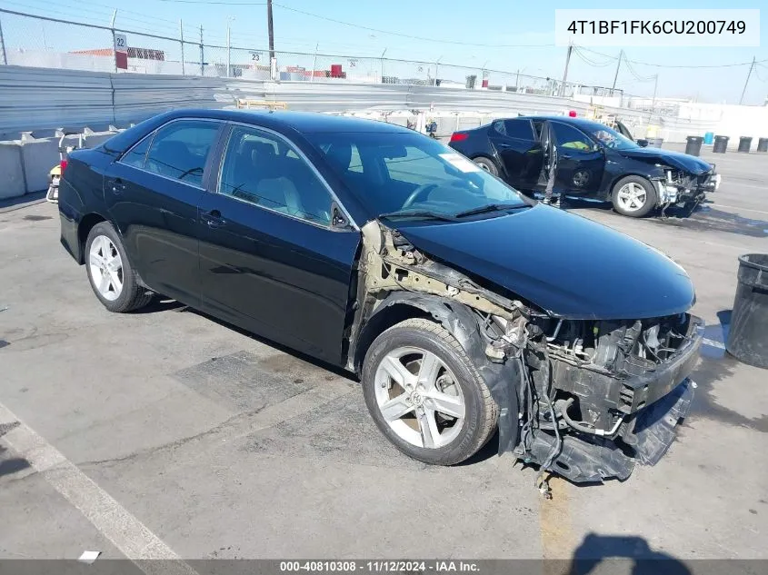 2012 Toyota Camry Se VIN: 4T1BF1FK6CU200749 Lot: 40810308