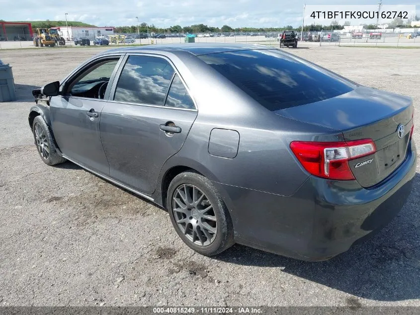 2012 Toyota Camry Le VIN: 4T1BF1FK9CU162742 Lot: 40815249