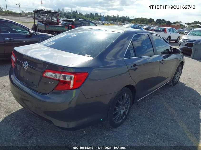 2012 Toyota Camry Le VIN: 4T1BF1FK9CU162742 Lot: 40815249