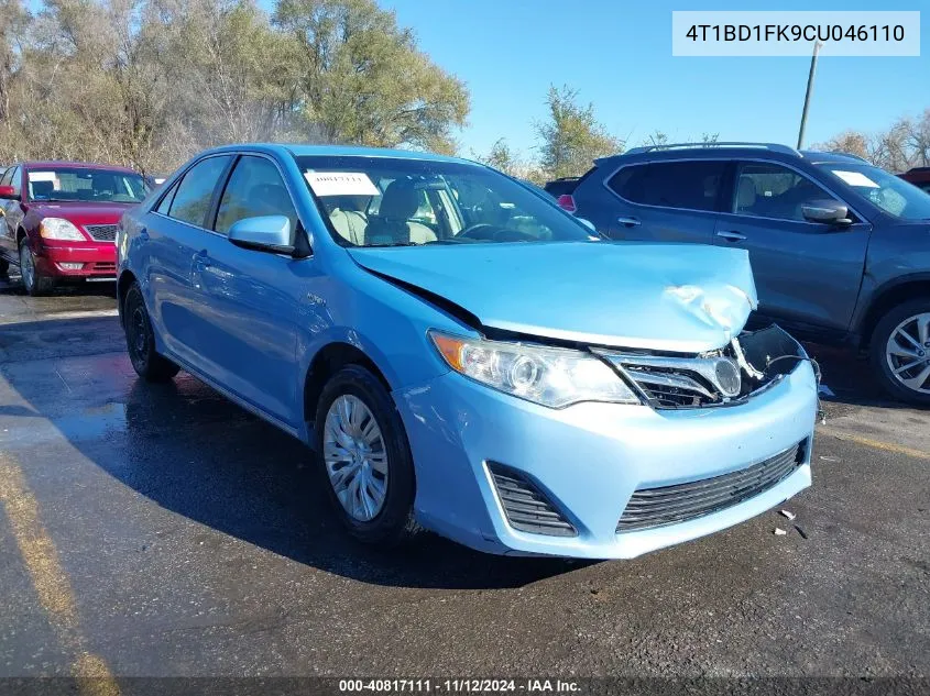 2012 Toyota Camry Hybrid Le VIN: 4T1BD1FK9CU046110 Lot: 40817111