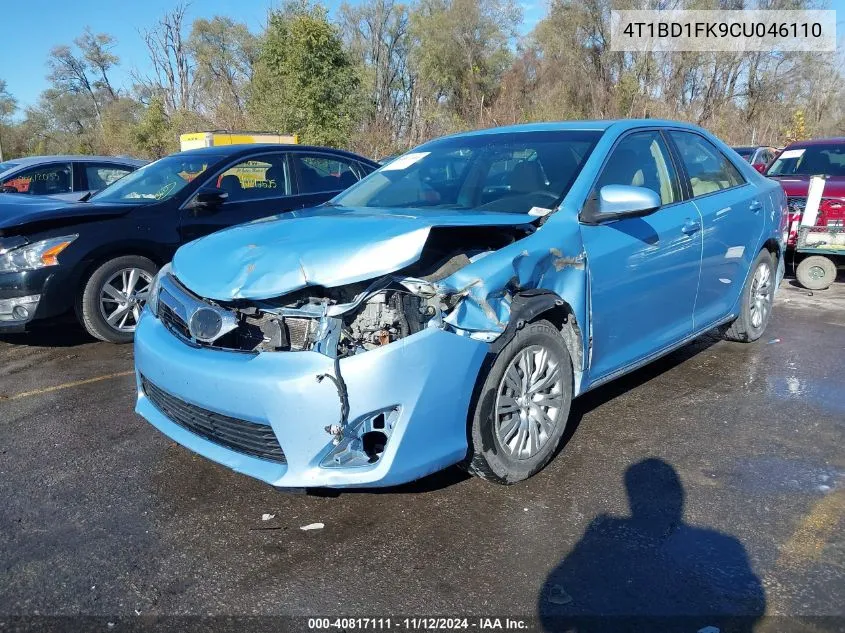 2012 Toyota Camry Hybrid Le VIN: 4T1BD1FK9CU046110 Lot: 40817111