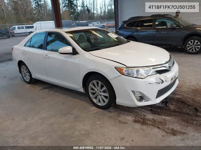 2012 Toyota Camry Xle VIN: 4T1BF1FK7CU501255 Lot: 40819952