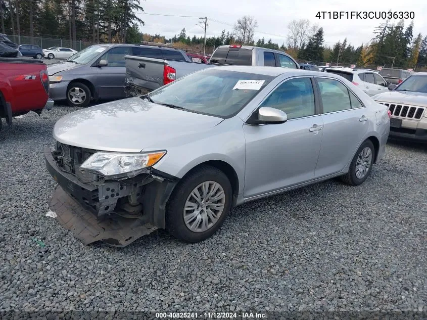 2012 Toyota Camry Le VIN: 4T1BF1FK3CU036330 Lot: 40825241