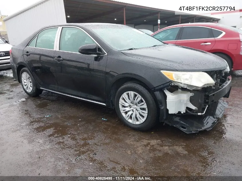 2012 Toyota Camry Le VIN: 4T4BF1FK2CR257794 Lot: 40825495