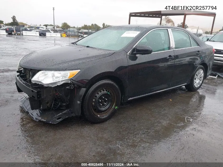 2012 Toyota Camry Le VIN: 4T4BF1FK2CR257794 Lot: 40825495