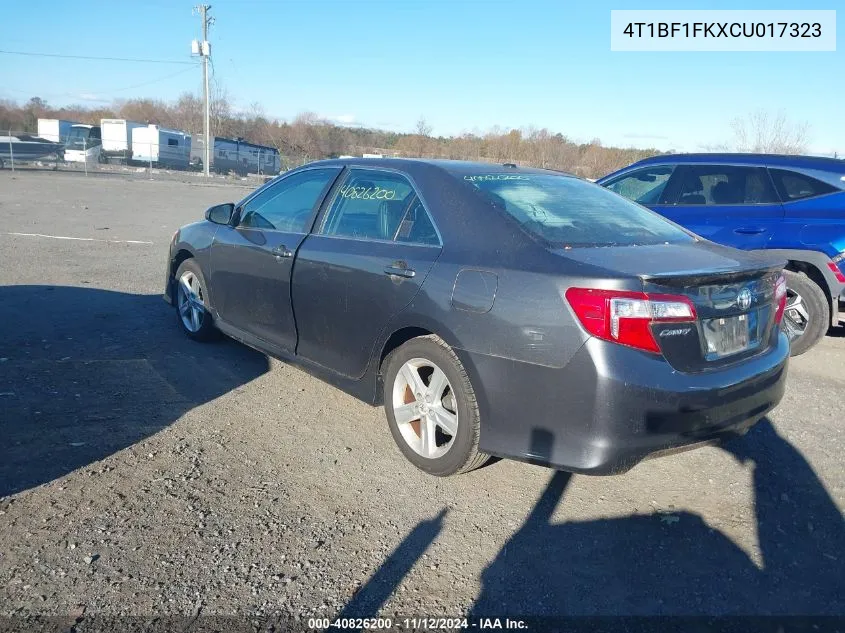 2012 Toyota Camry Se VIN: 4T1BF1FKXCU017323 Lot: 40826200