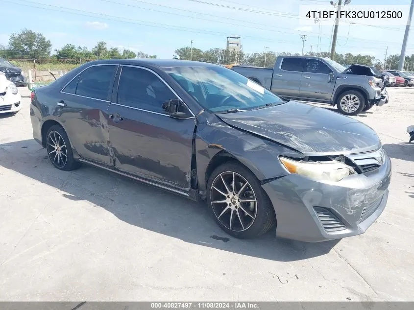 2012 Toyota Camry Le VIN: 4T1BF1FK3CU012500 Lot: 40827497