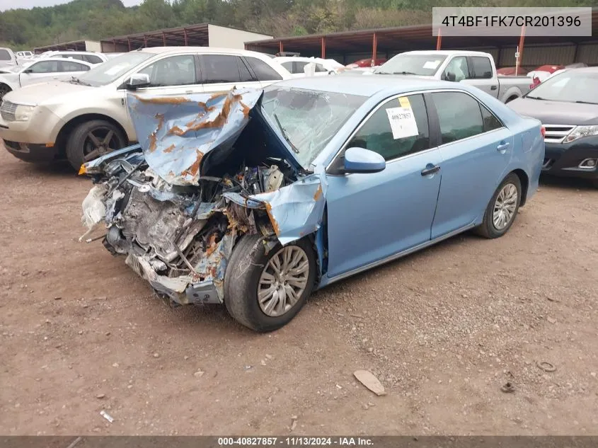 2012 Toyota Camry Le VIN: 4T4BF1FK7CR201396 Lot: 40827857