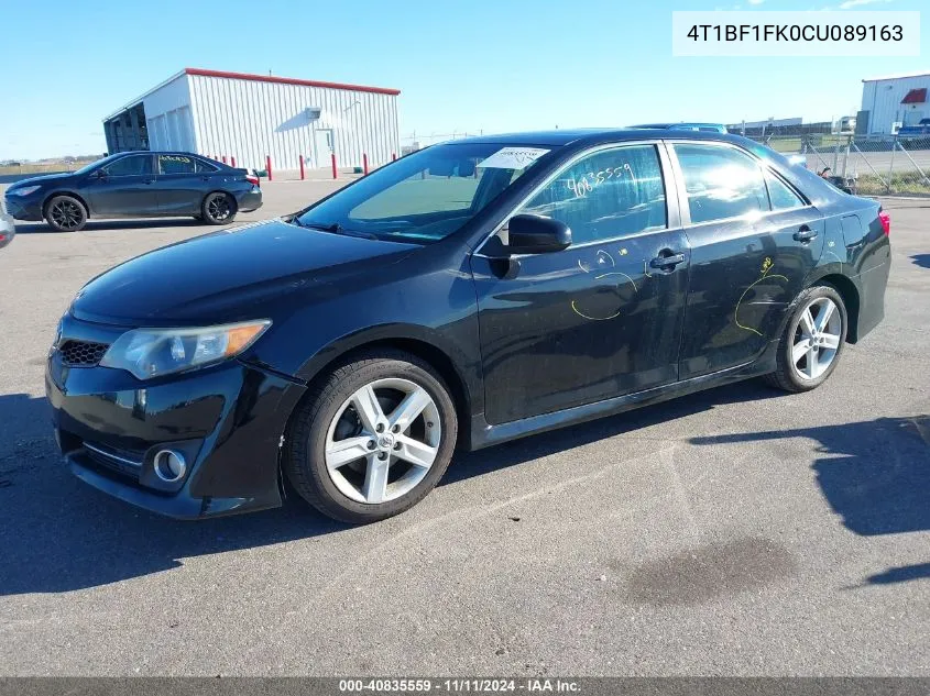 2012 Toyota Camry Se VIN: 4T1BF1FK0CU089163 Lot: 40835559