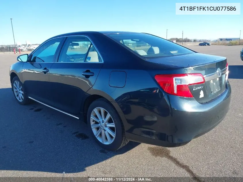 2012 Toyota Camry Xle VIN: 4T1BF1FK1CU077586 Lot: 40842388