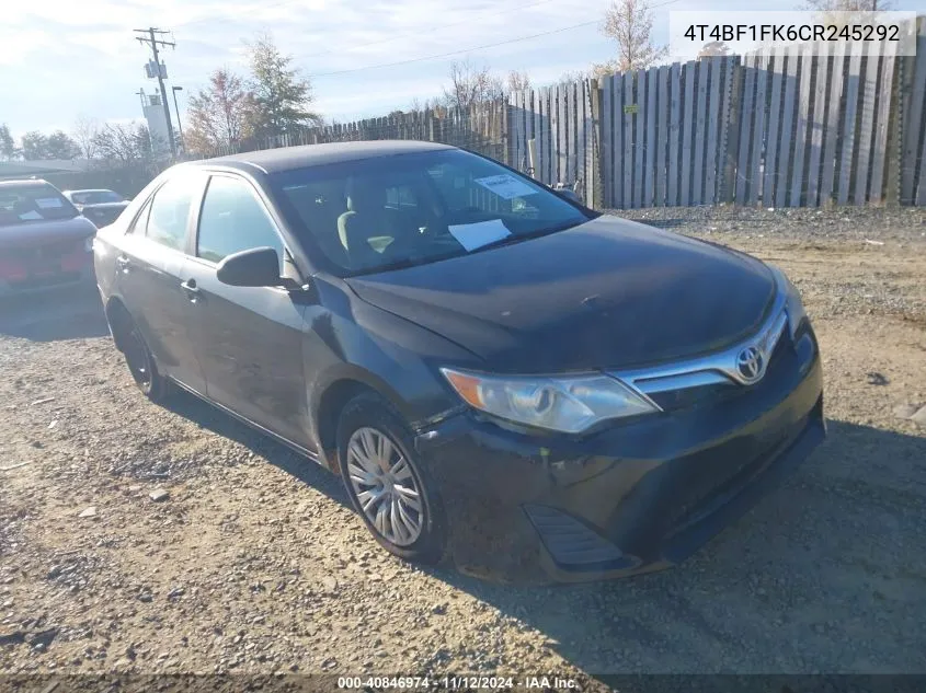 2012 Toyota Camry Le VIN: 4T4BF1FK6CR245292 Lot: 40846974