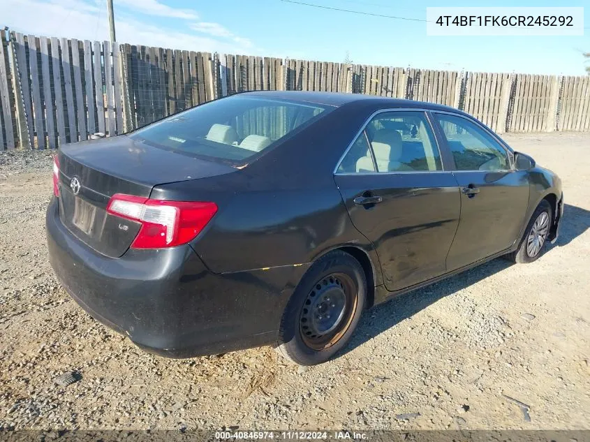 2012 Toyota Camry Le VIN: 4T4BF1FK6CR245292 Lot: 40846974