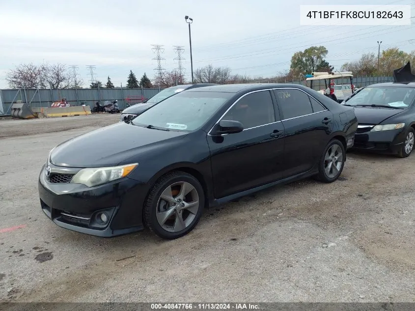 2012 Toyota Camry Se Limited Edition VIN: 4T1BF1FK8CU182643 Lot: 40847766