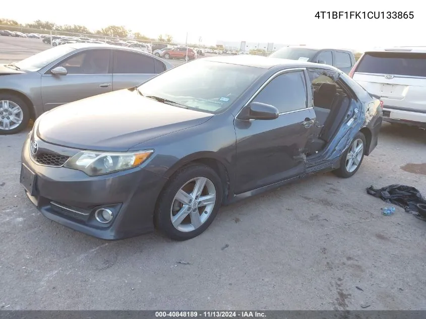 2012 Toyota Camry Se VIN: 4T1BF1FK1CU133865 Lot: 40848189