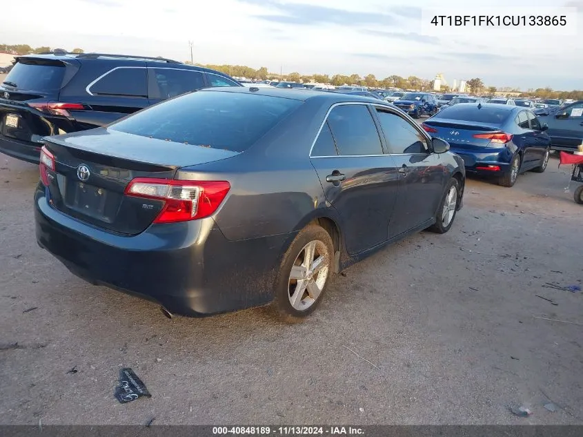 2012 Toyota Camry Se VIN: 4T1BF1FK1CU133865 Lot: 40848189