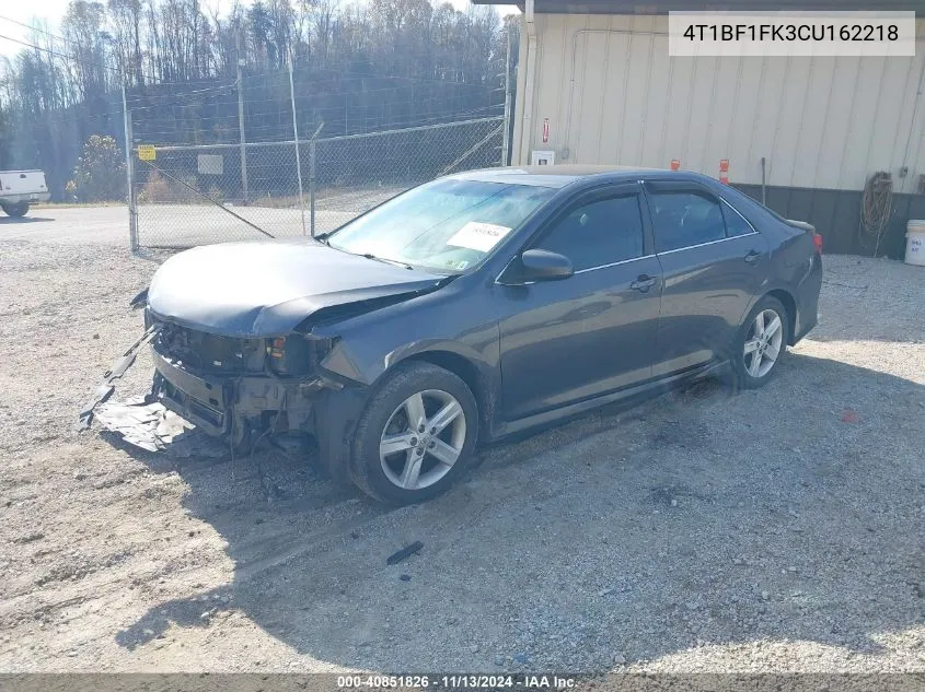 2012 Toyota Camry Se VIN: 4T1BF1FK3CU162218 Lot: 40851826