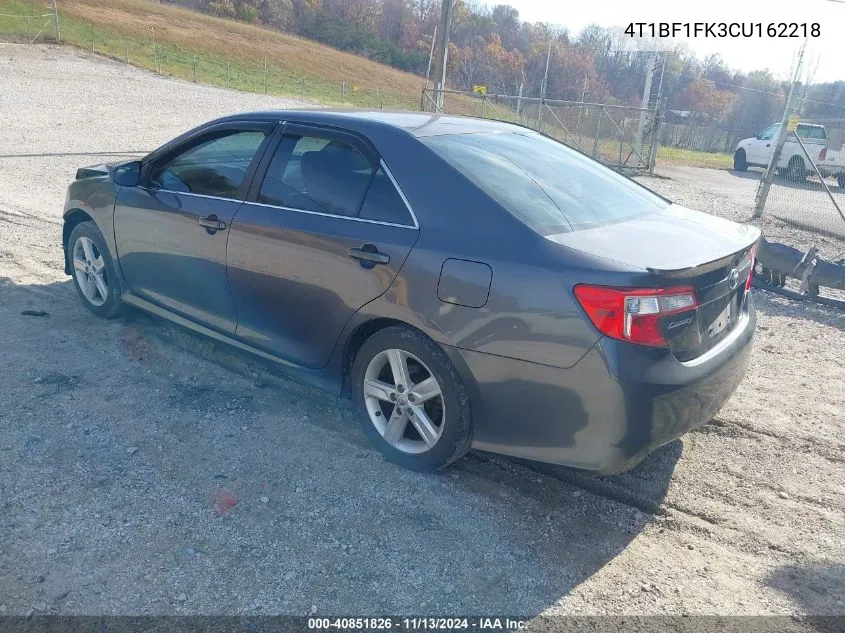 2012 Toyota Camry Se VIN: 4T1BF1FK3CU162218 Lot: 40851826