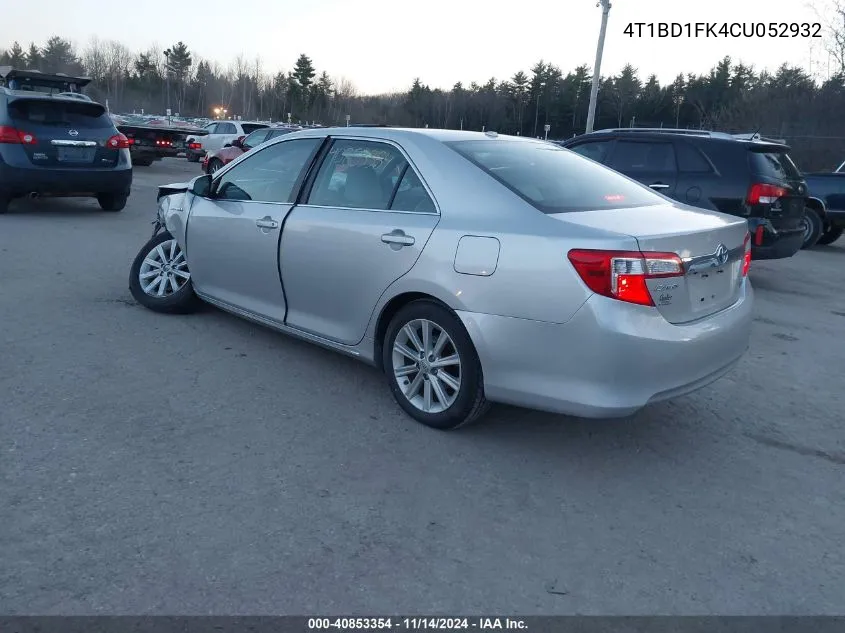 2012 Toyota Camry Hybrid Xle VIN: 4T1BD1FK4CU052932 Lot: 40853354