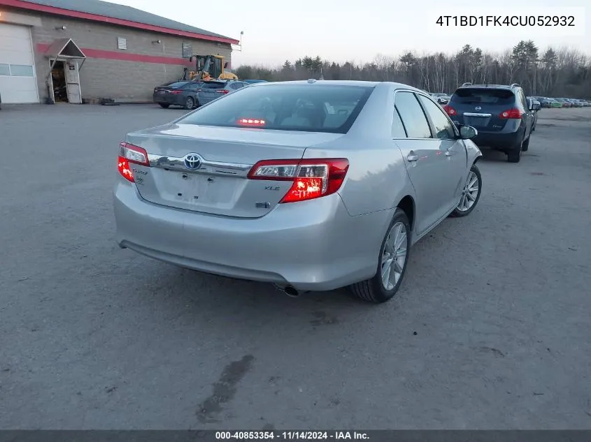 2012 Toyota Camry Hybrid Xle VIN: 4T1BD1FK4CU052932 Lot: 40853354