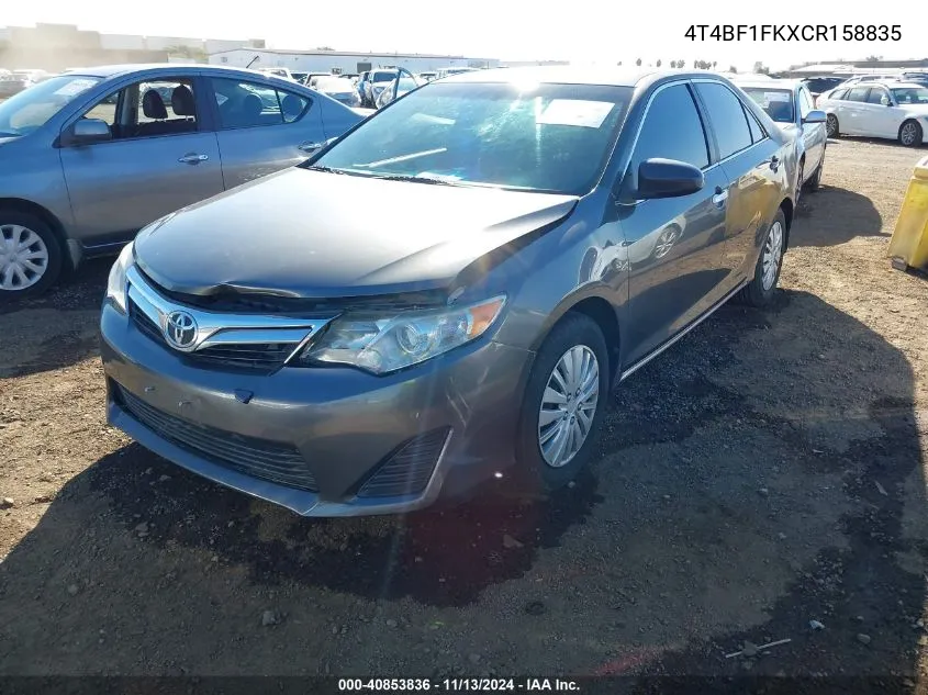 2012 Toyota Camry Le VIN: 4T4BF1FKXCR158835 Lot: 40853836