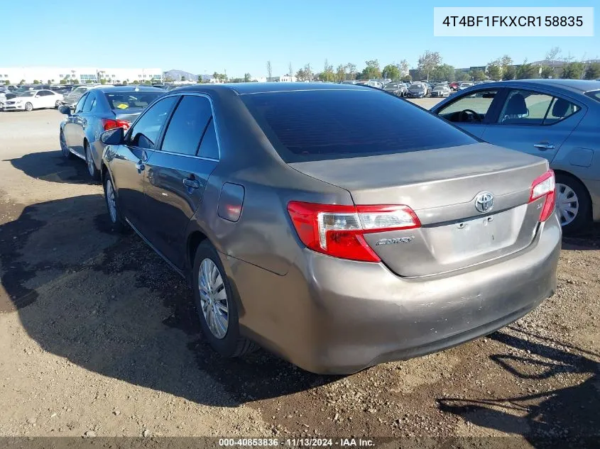 2012 Toyota Camry Le VIN: 4T4BF1FKXCR158835 Lot: 40853836