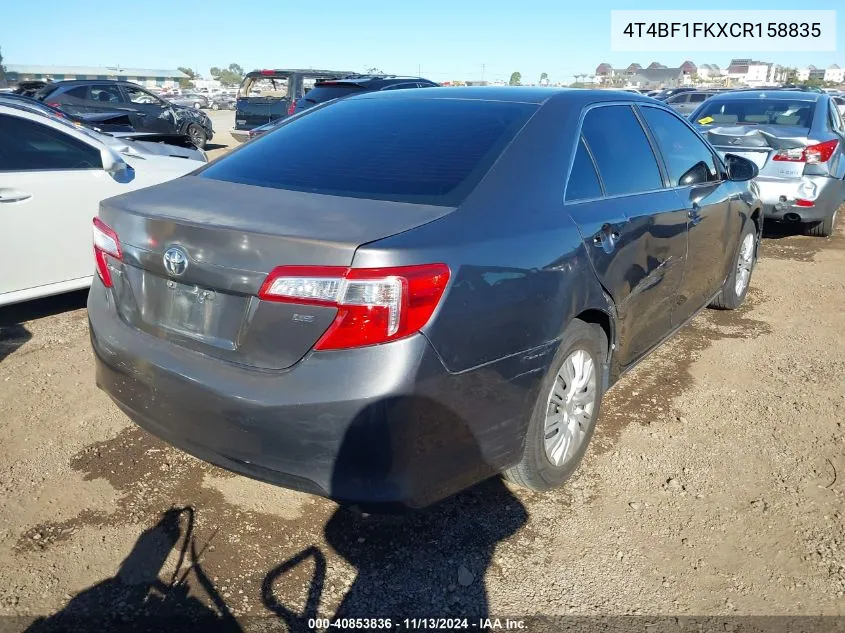 2012 Toyota Camry Le VIN: 4T4BF1FKXCR158835 Lot: 40853836