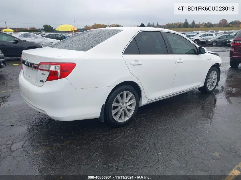 2012 Toyota Camry Hybrid Xle VIN: 4T1BD1FK6CU023013 Lot: 40855901