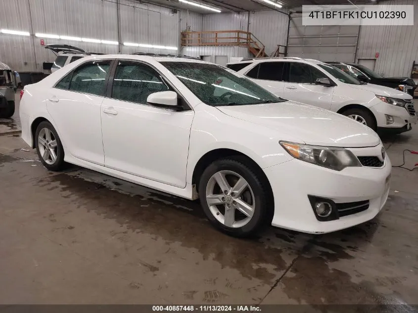 2012 Toyota Camry Se VIN: 4T1BF1FK1CU102390 Lot: 40857448