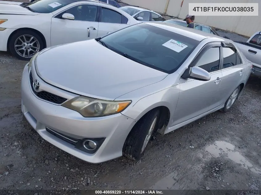 2012 Toyota Camry Se VIN: 4T1BF1FK0CU038035 Lot: 40859220