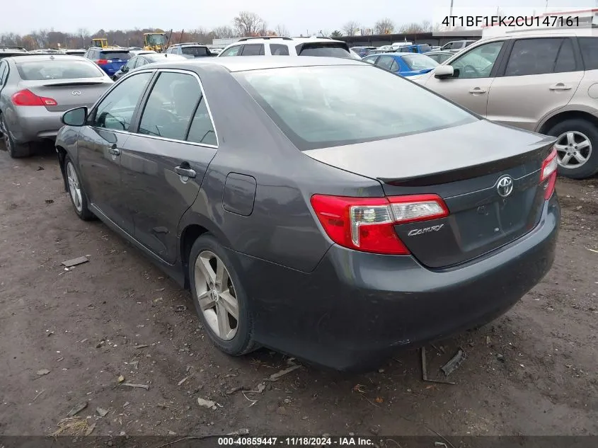 2012 Toyota Camry Se VIN: 4T1BF1FK2CU147161 Lot: 40859447