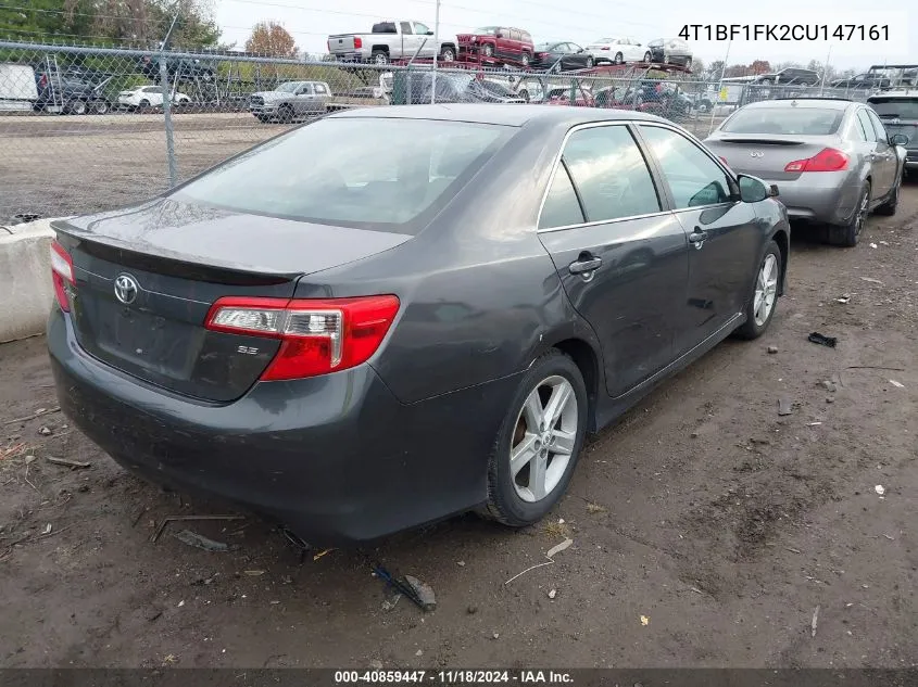 2012 Toyota Camry Se VIN: 4T1BF1FK2CU147161 Lot: 40859447